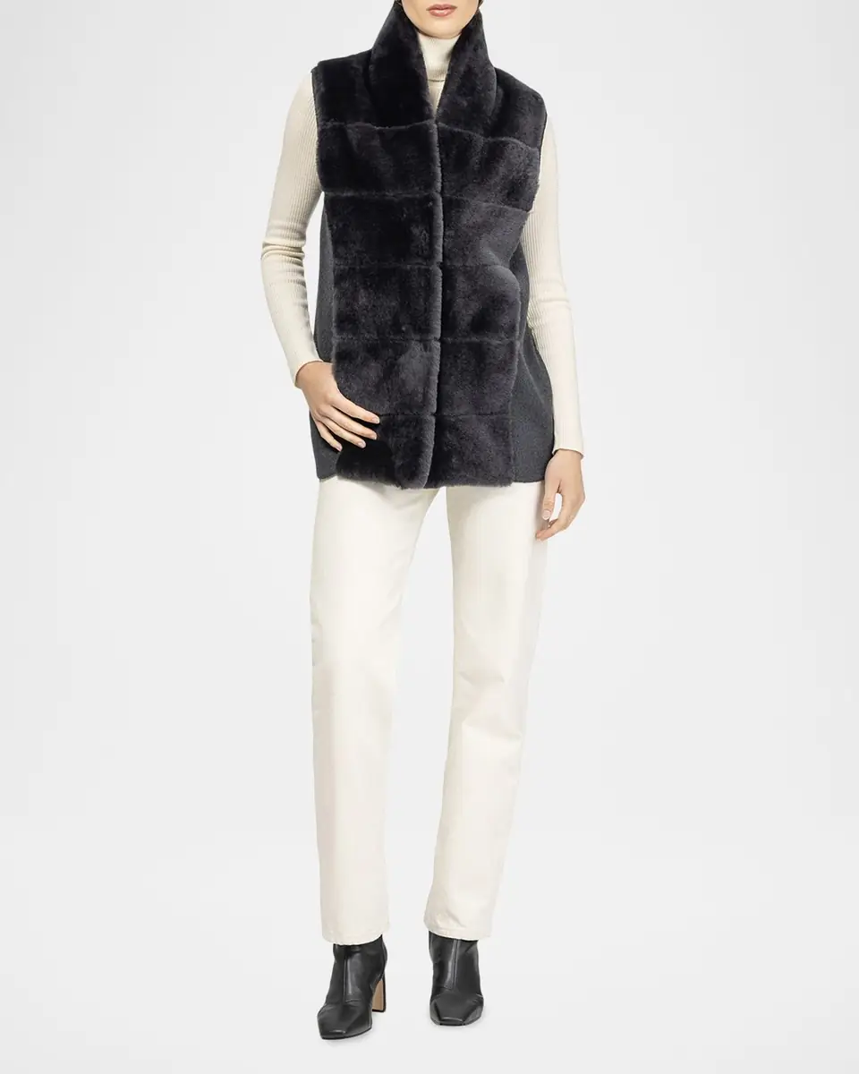 Gorski Reversible Shearling Lamb Vest with Cashmere-Blend Back | Thumbnail 2