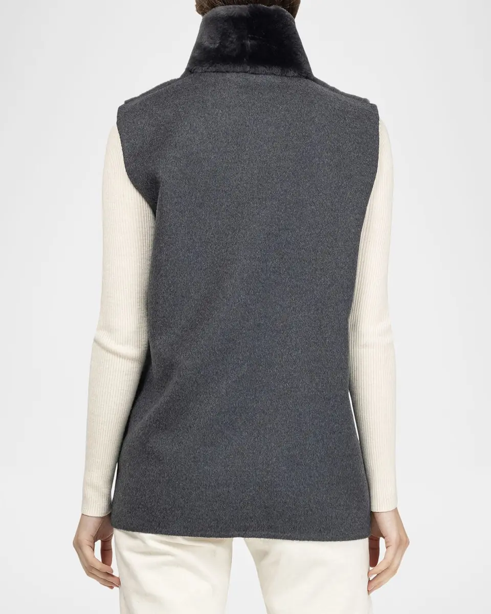 Gorski Reversible Shearling Lamb Vest with Cashmere-Blend Back | Thumbnail 3