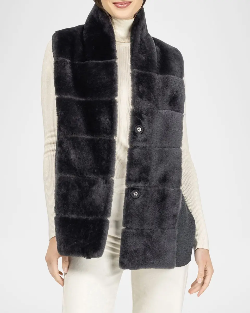 Gorski Reversible Shearling Lamb Vest with Cashmere-Blend Back | Thumbnail 4