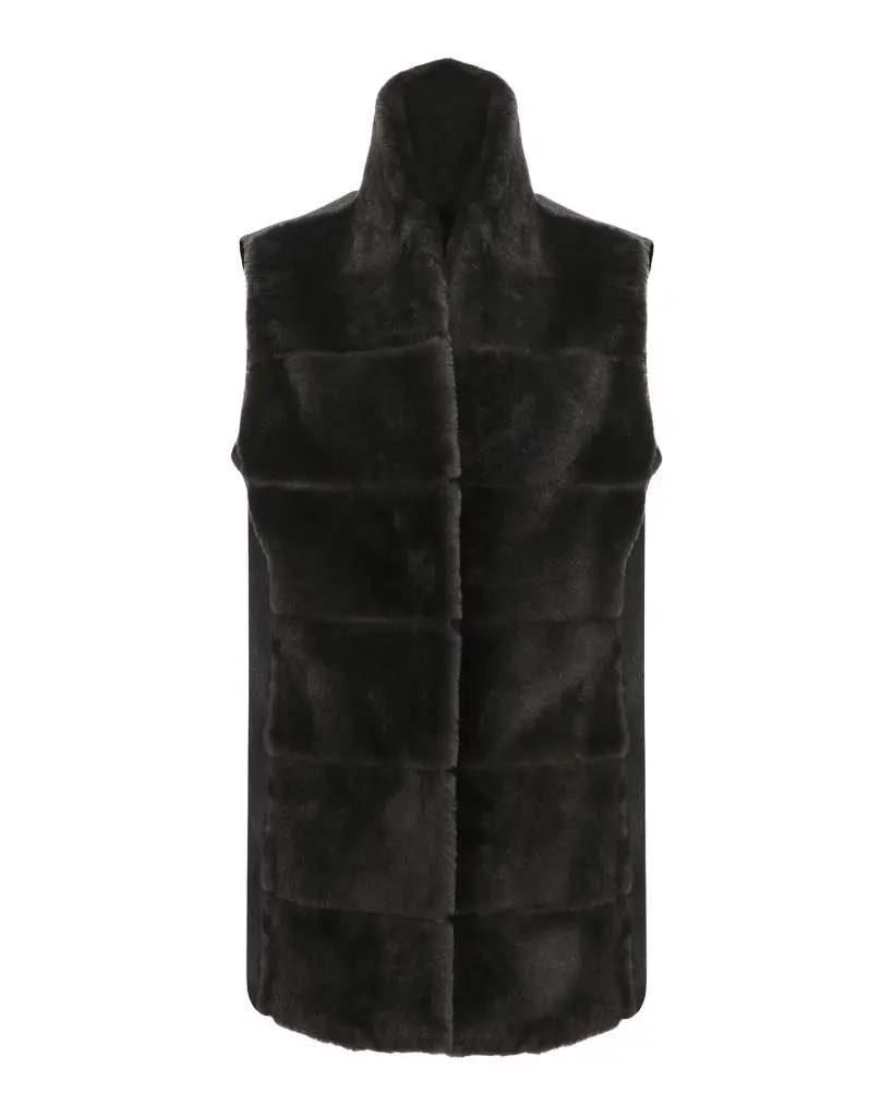 Gorski Reversible Shearling Lamb Vest with Cashmere-Blend Back | Image 1 Gorski Reversible Shearling Lamb Vest with Cashmere-Blend Back | Image 1