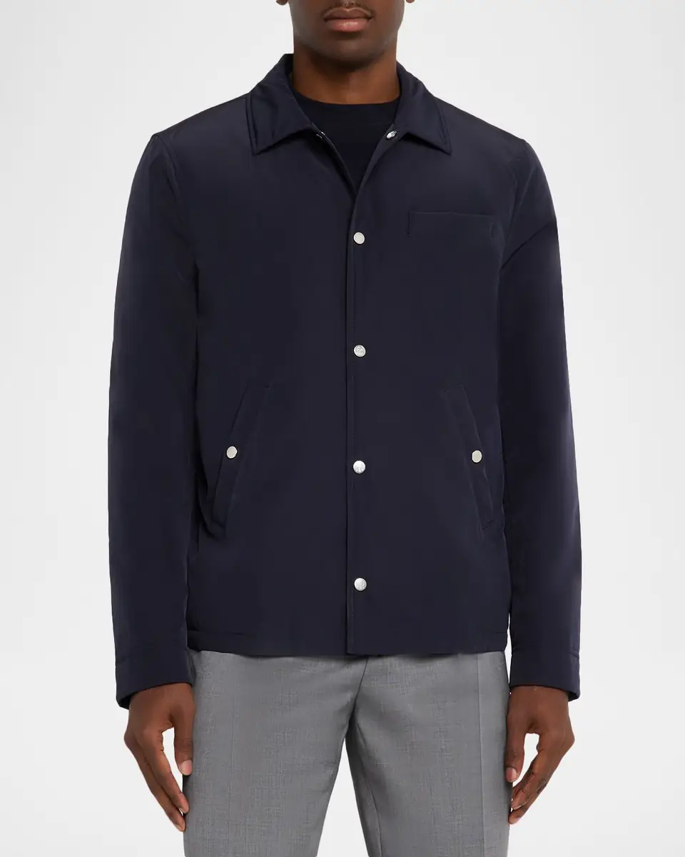 Brunello Cucinelli Men's Shirt-Style Water-Resistant Jacket | Thumbnail 4