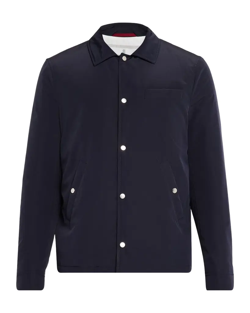 Brunello Cucinelli Men's Shirt-Style Water-Resistant Jacket | Image 1 Brunello Cucinelli Men's Shirt-Style Water-Resistant Jacket | Image 1