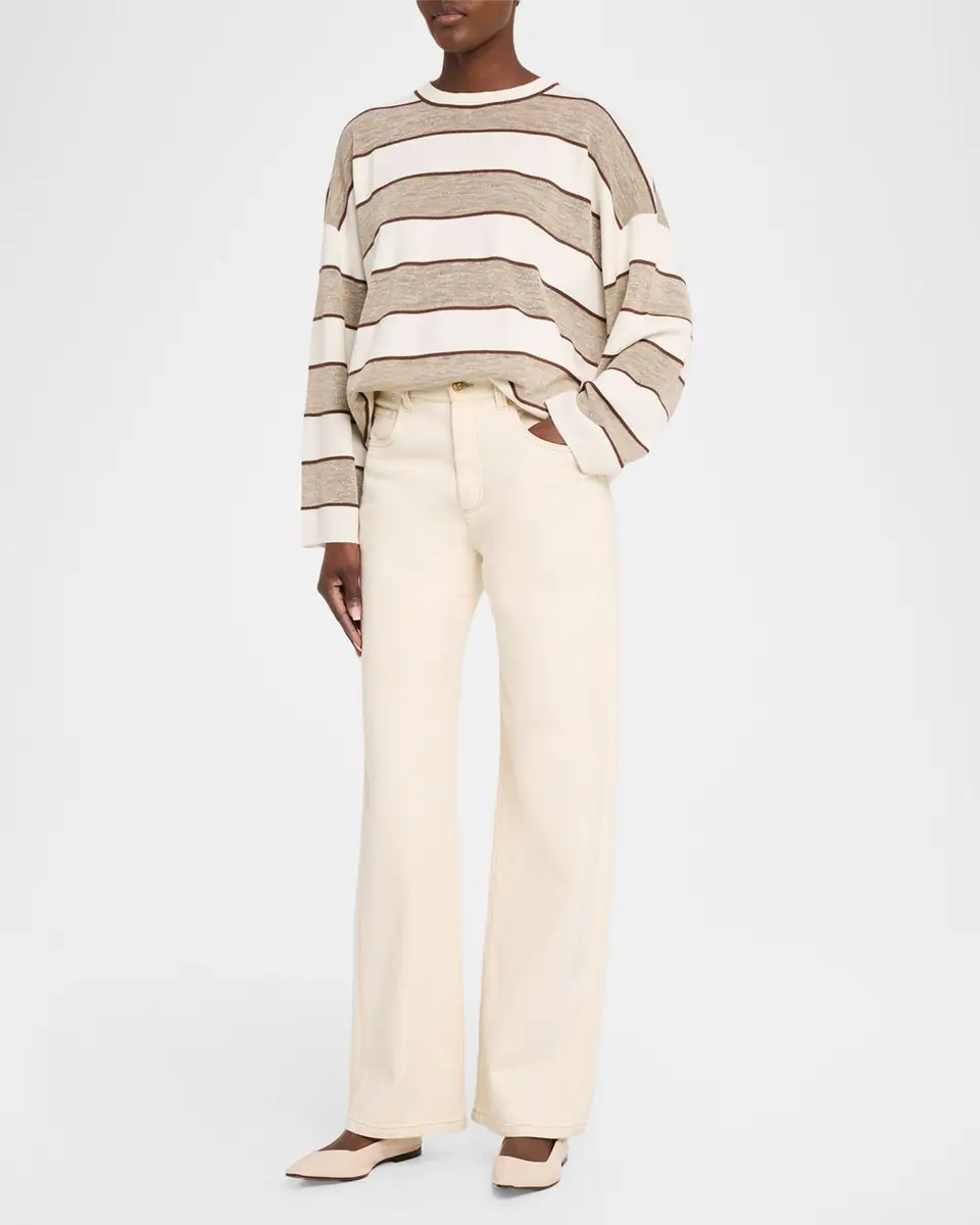 Brunello Cucinelli Shimmering Striped Wool-Cashmere Crewneck Sweater | Thumbnail 2 Brunello Cucinelli Shimmering Striped Wool-Cashmere Crewneck Sweater | Thumbnail 2