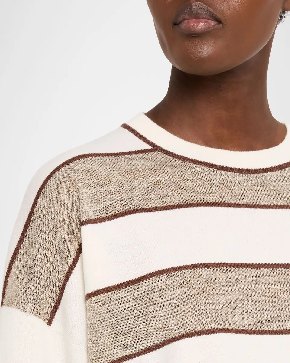 Brunello Cucinelli Shimmering Striped Wool-Cashmere Crewneck Sweater | Thumbnail 5 Brunello Cucinelli Shimmering Striped Wool-Cashmere Crewneck Sweater | Thumbnail 5