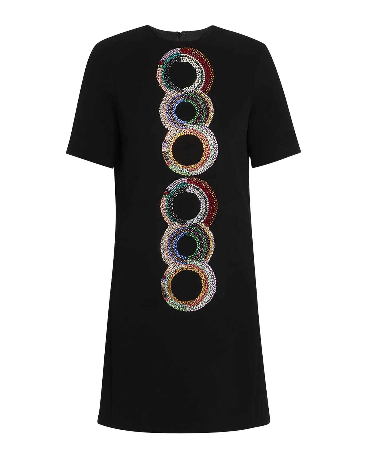 Sonia Crystal Short-Sleeve Shift Dress