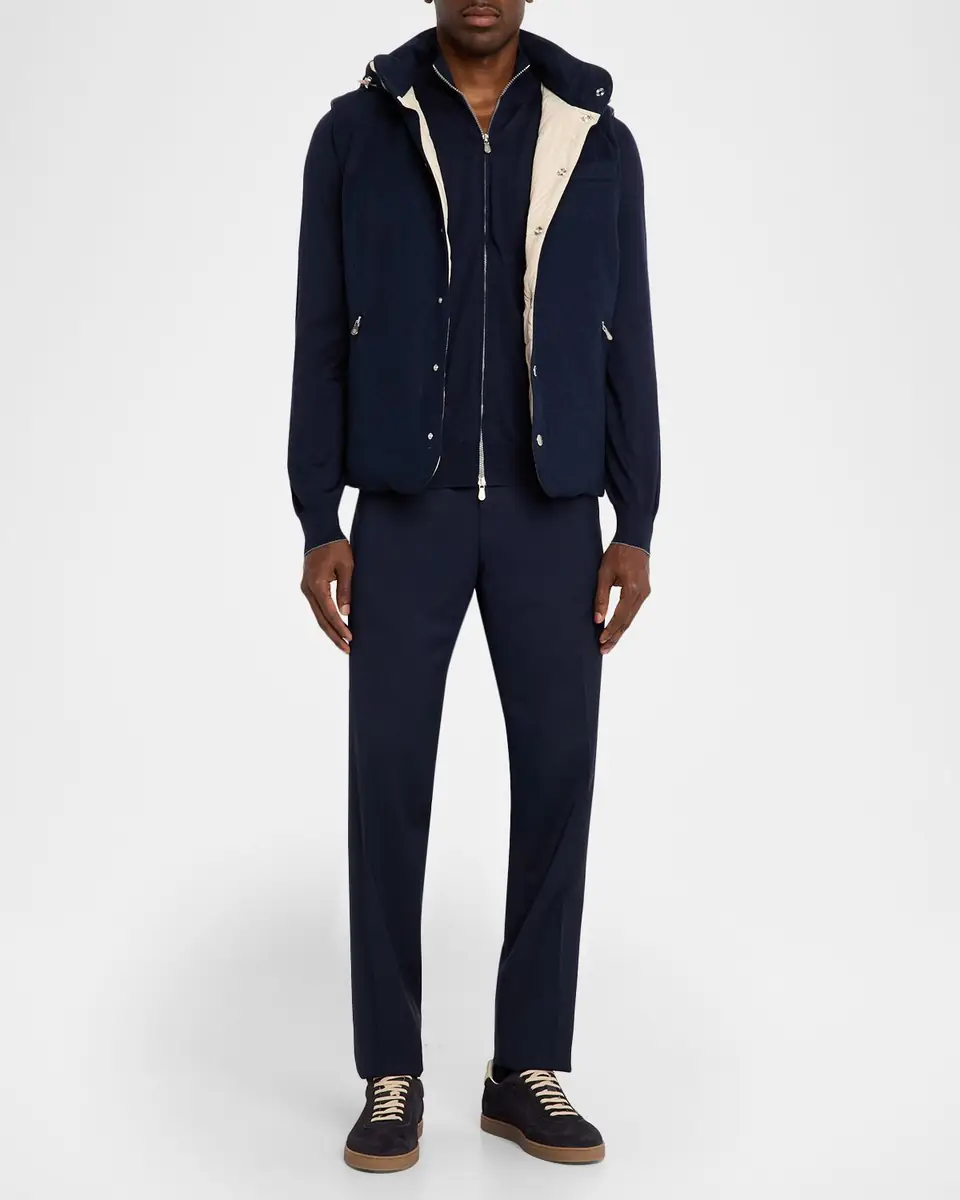 Brunello Cucinelli Men's Wool Flannel Vest | Thumbnail 2