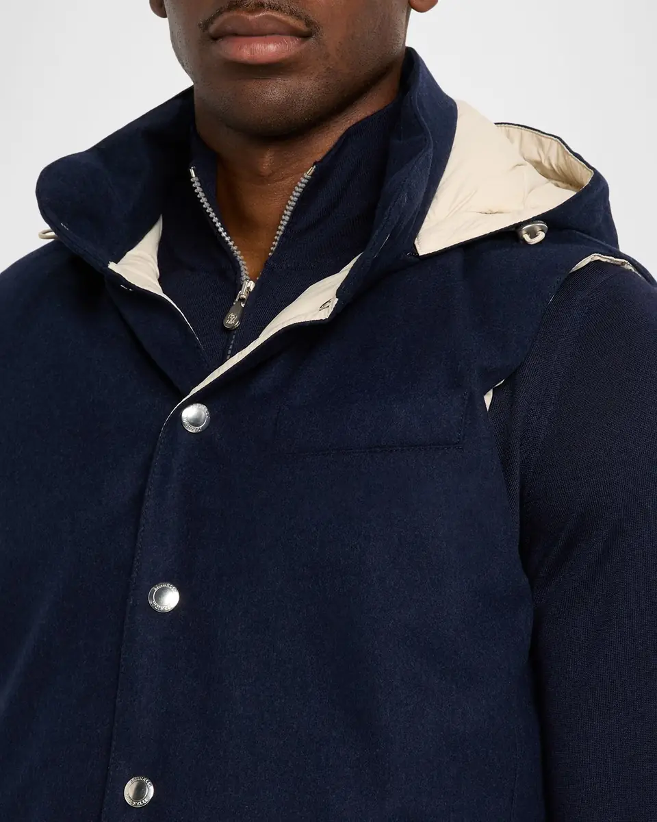 Brunello Cucinelli Men's Wool Flannel Vest | Thumbnail 5