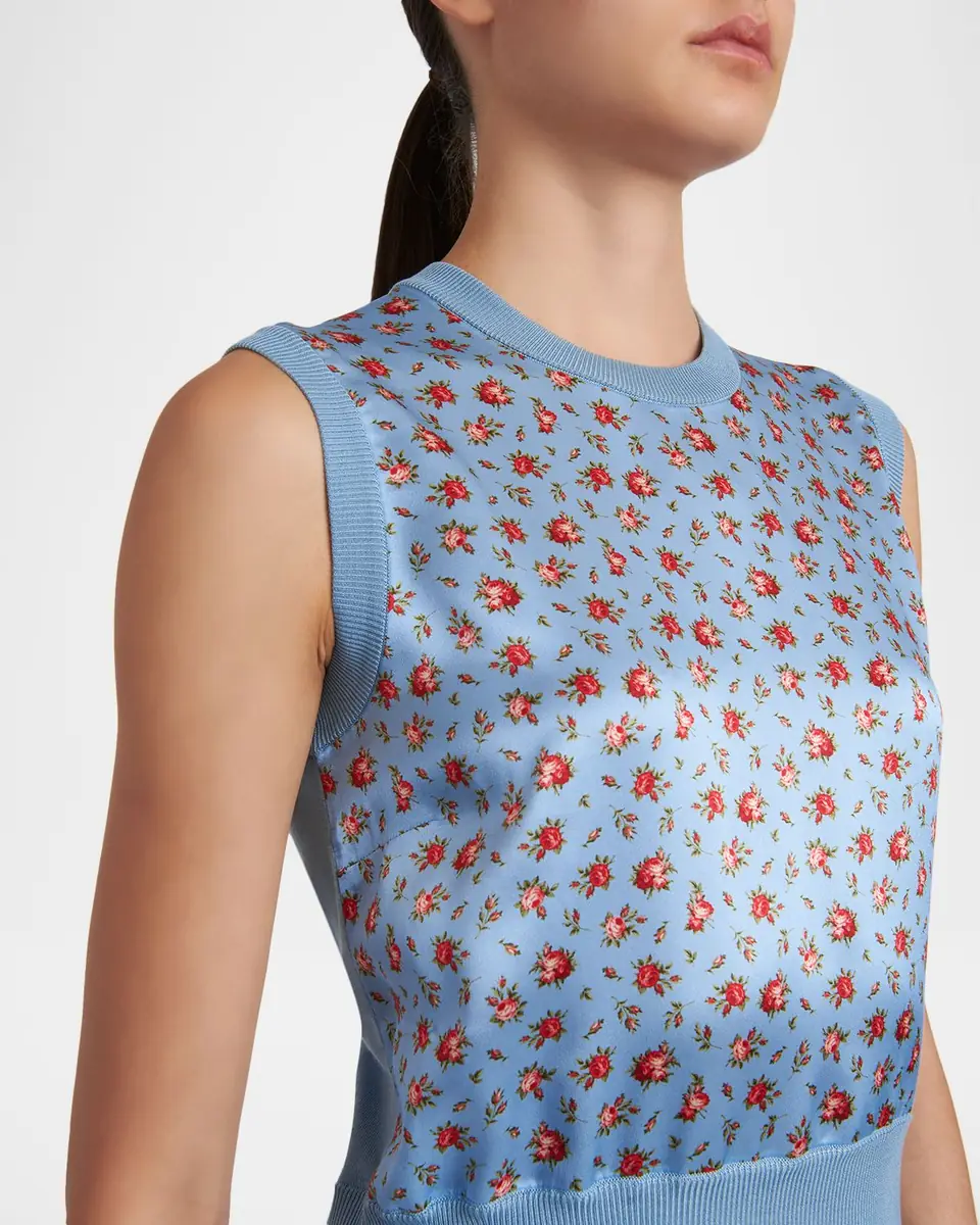 Dolce & Gabbana Small Rose Bouquets-Print Silk Tank Top | Thumbnail 5 Dolce & Gabbana Small Rose Bouquets-Print Silk Tank Top | Thumbnail 5