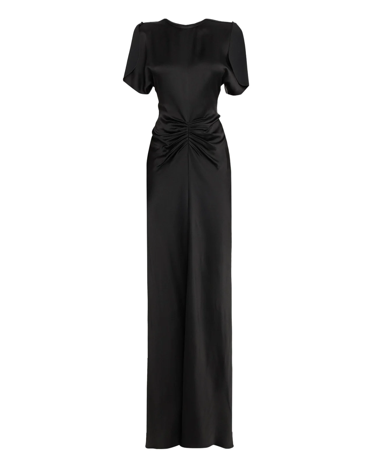 Gathered Waist Satin Maxi Dress Gathered Waist Satin Maxi Dress