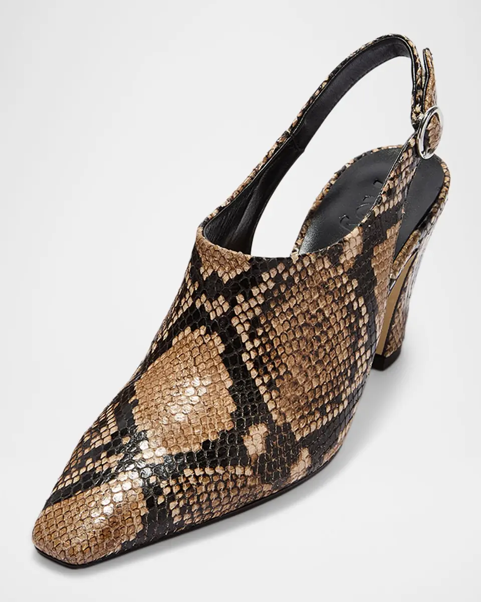 Aeyde Maude Snake-Printed Leather Slingback Pumps | Thumbnail 2 Aeyde Maude Snake-Printed Leather Slingback Pumps | Thumbnail 2