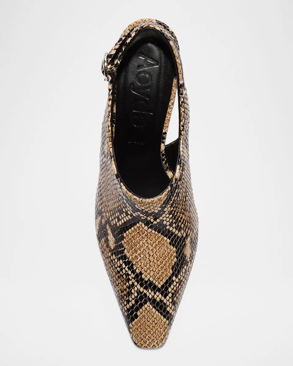Aeyde Maude Snake-Printed Leather Slingback Pumps | Thumbnail 3 Aeyde Maude Snake-Printed Leather Slingback Pumps | Thumbnail 3