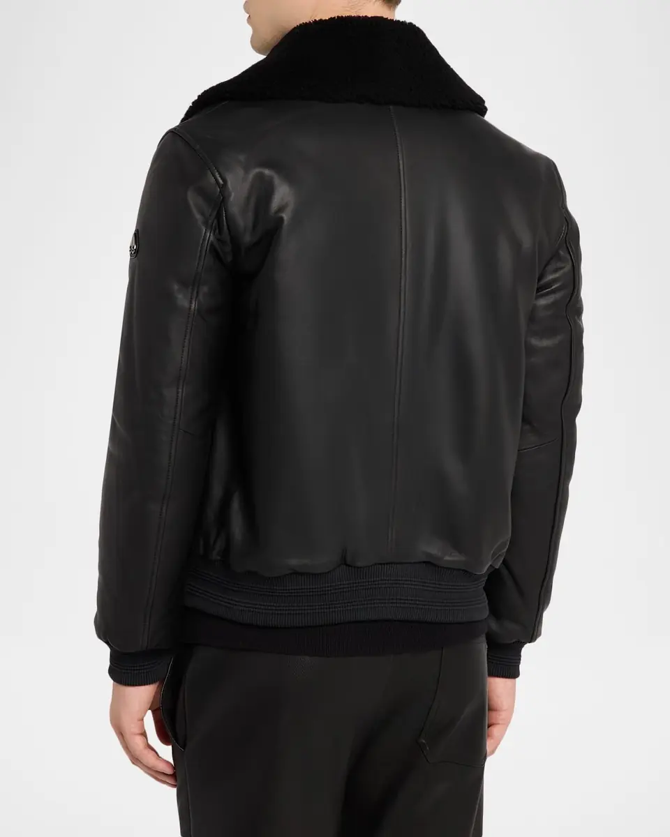 Moose Knuckles Men's Toba Bomber Jacket with Shearling Collar | Thumbnail 3 Moose Knuckles Men's Toba Bomber Jacket with Shearling Collar | Thumbnail 3