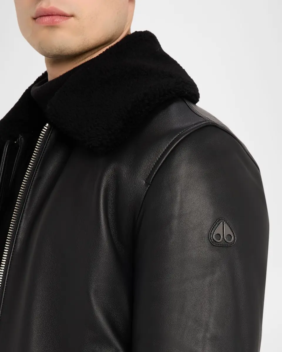 Moose Knuckles Men's Toba Bomber Jacket with Shearling Collar | Thumbnail 5 Moose Knuckles Men's Toba Bomber Jacket with Shearling Collar | Thumbnail 5