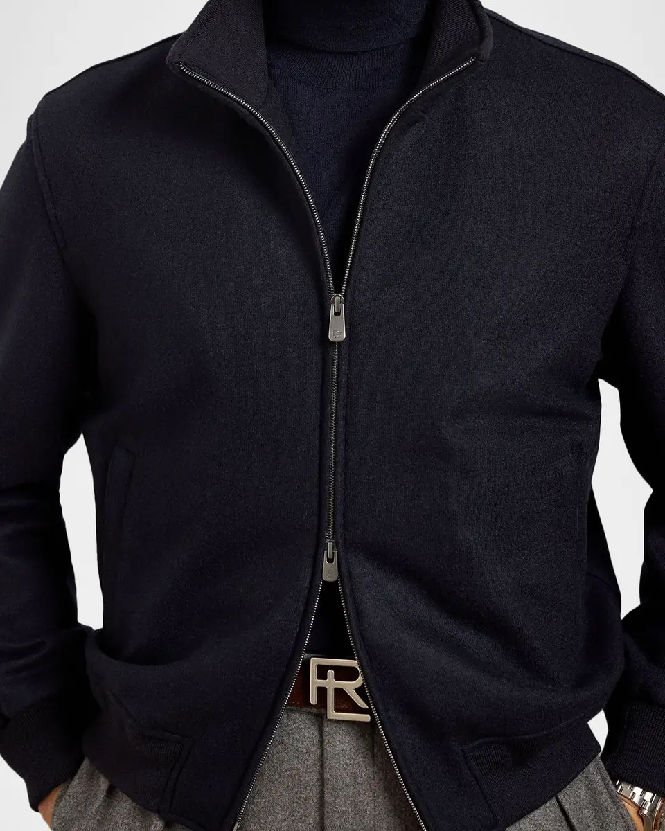 Ralph Lauren Purple Label Men's Felton Cashmere-Blend Flight Jacket | Thumbnail 5 Ralph Lauren Purple Label Men's Felton Cashmere-Blend Flight Jacket | Thumbnail 5