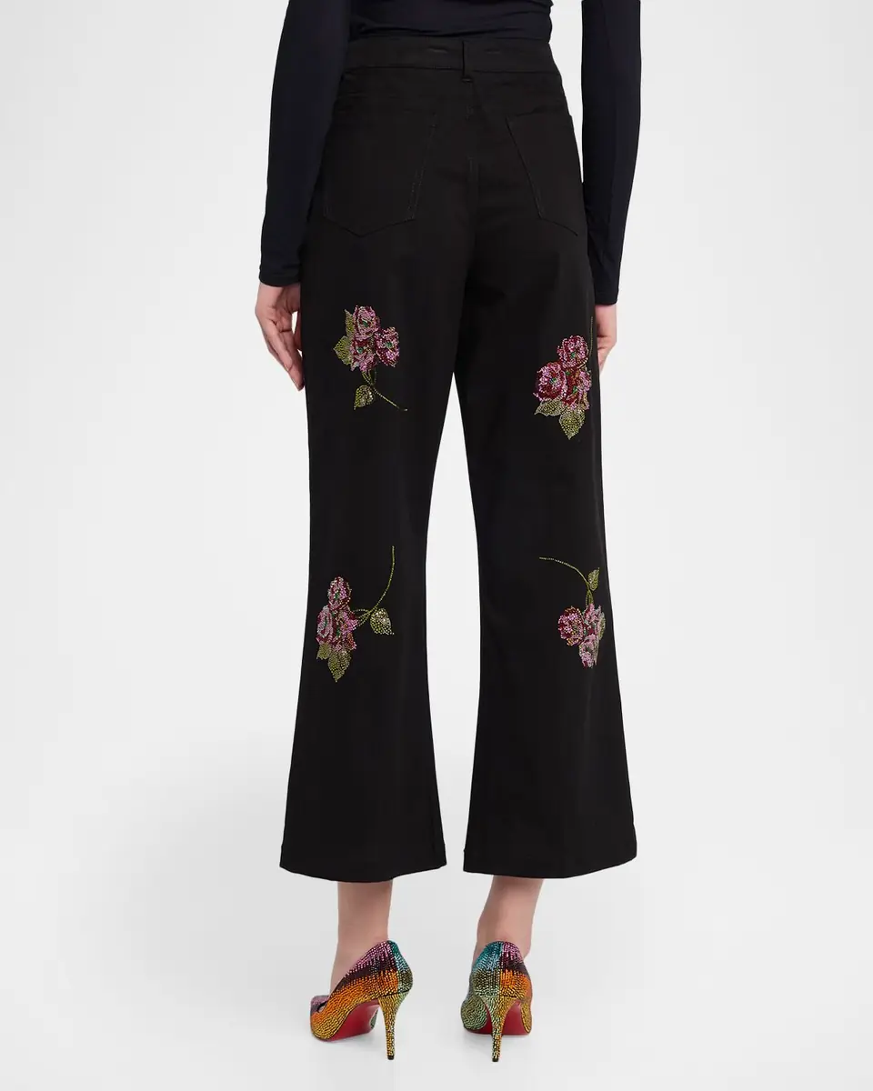 Libertine Primrose Embellished Wide-Leg Crop Pants | Thumbnail 3