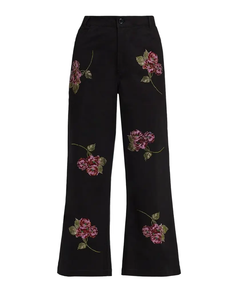 Libertine Primrose Embellished Wide-Leg Crop Pants | Image 1 Libertine Primrose Embellished Wide-Leg Crop Pants | Image 1
