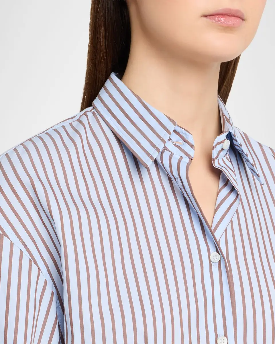 Brunello Cucinelli Monili-Trim Striped Cotton Poplin Button-Down Shirt | Thumbnail 5 Brunello Cucinelli Monili-Trim Striped Cotton Poplin Button-Down Shirt | Thumbnail 5