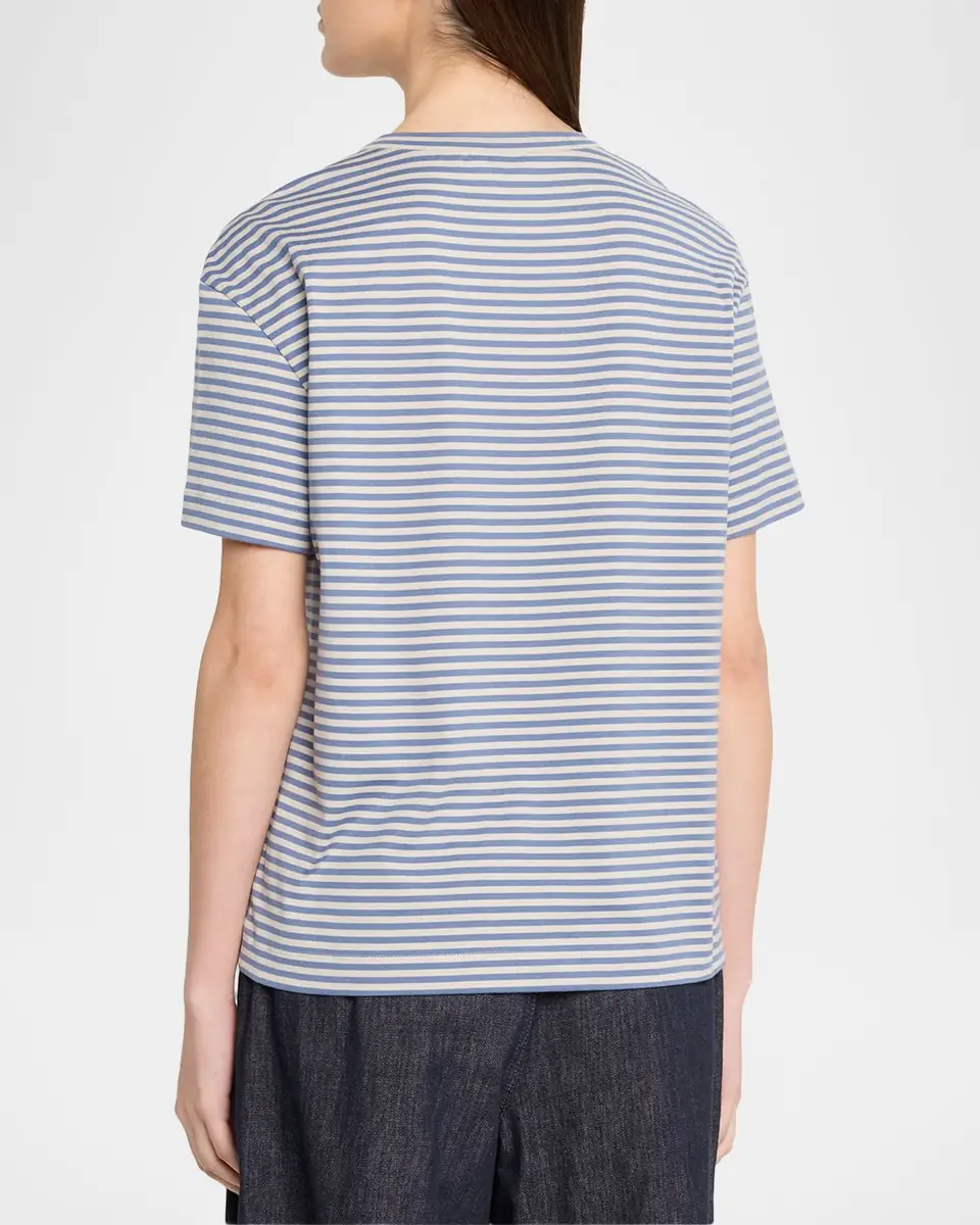 Brunello Cucinelli Striped Cotton Jersey Short-Sleeve T-Shirt | Thumbnail 3 Brunello Cucinelli Striped Cotton Jersey Short-Sleeve T-Shirt | Thumbnail 3