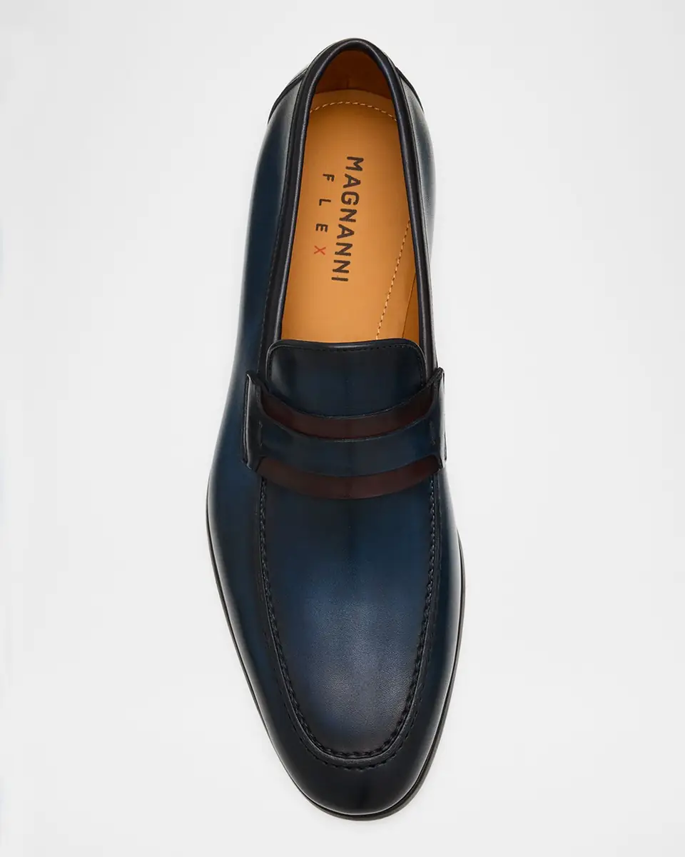 Magnanni Men's Daniel Flex Two-Tone Leather Penny Loafers | Thumbnail 4 Magnanni Men's Daniel Flex Two-Tone Leather Penny Loafers | Thumbnail 4