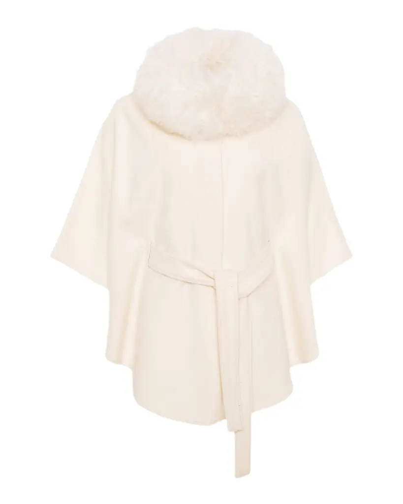 Gorski Select Wool Belted Cape with Select Lamb Collar | Image 1 Gorski Select Wool Belted Cape with Select Lamb Collar | Image 1
