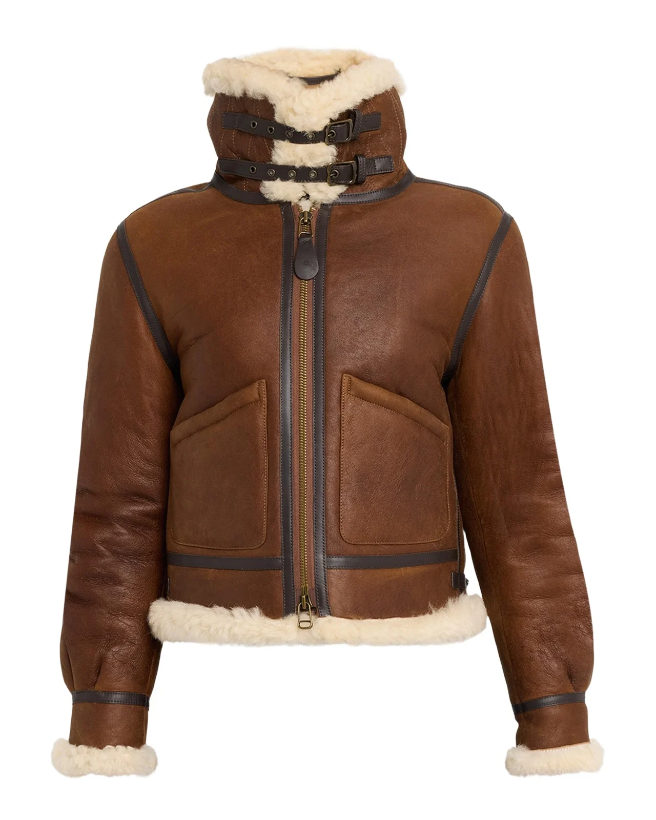 Polo Ralph Lauren Leather-Trim Shearling Aviator Jacket