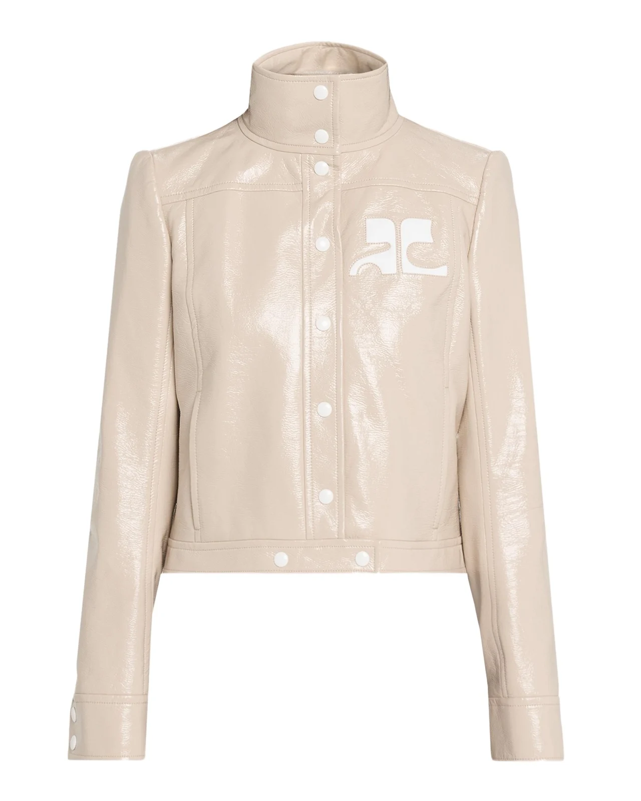 Textured Vinyl Crop Jacket