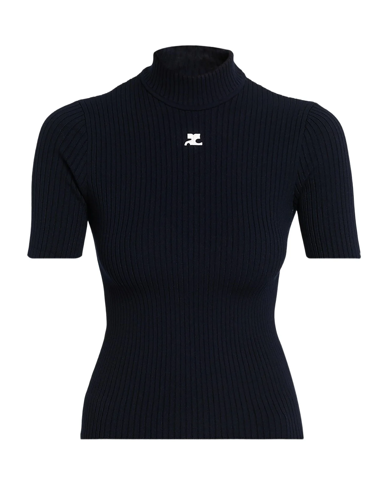 Mock-Neck Short-Sleeve Rib Pullover Mock-Neck Short-Sleeve Rib Pullover