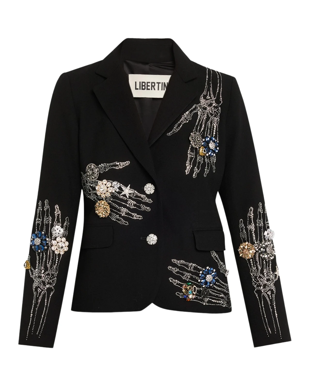Buried Treasure Embellished Single-Breasted Short Blazer Buried Treasure Embellished Single-Breasted Short Blazer