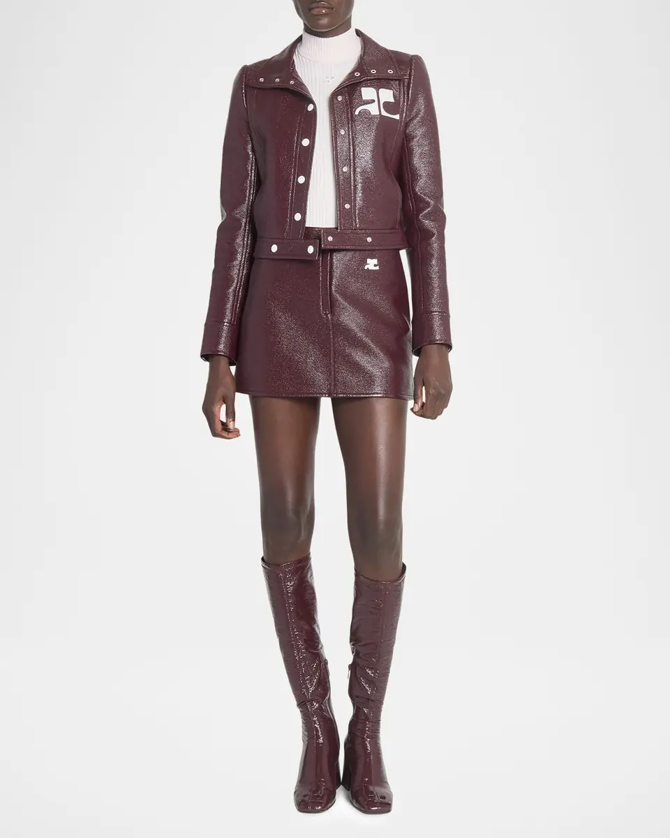 Courrèges Textured Vinyl Crop Jacket | Thumbnail 2