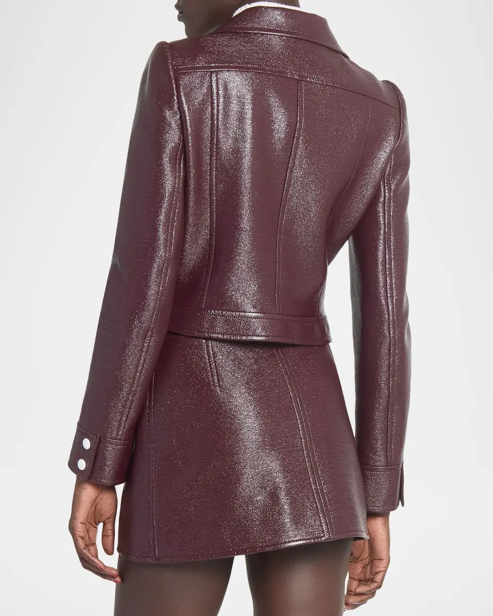 Courrèges Textured Vinyl Crop Jacket | Thumbnail 3