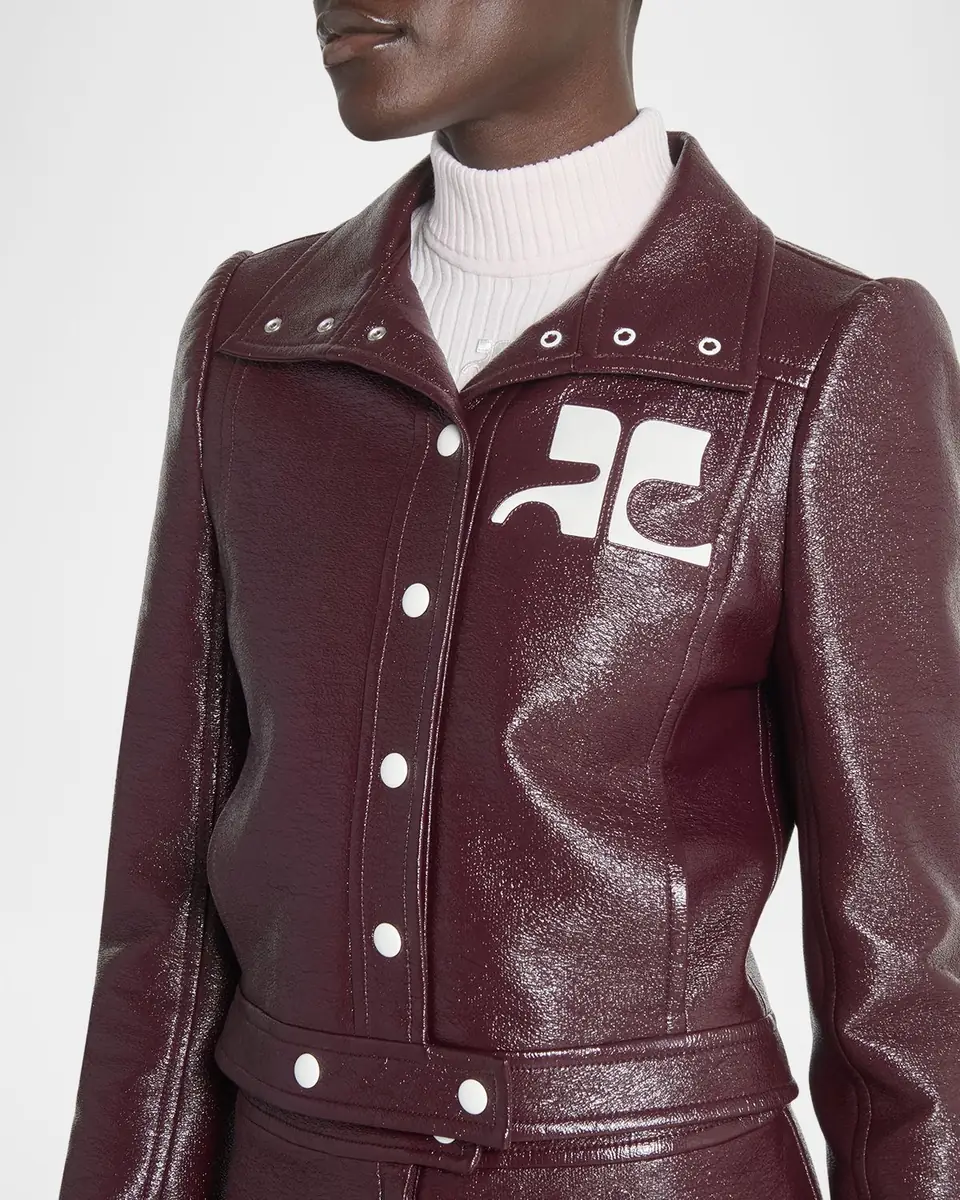 Courrèges Textured Vinyl Crop Jacket | Thumbnail 5