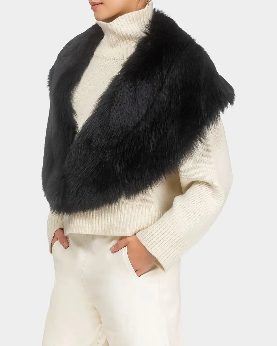Gorski Merinillo Shearling Shawl | Thumbnail 3 Gorski Merinillo Shearling Shawl | Thumbnail 3