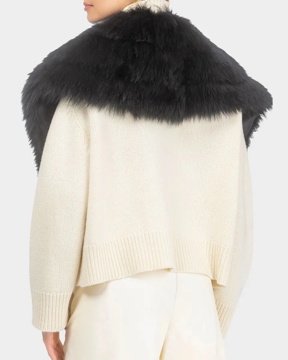 Gorski Merinillo Shearling Shawl | Thumbnail 4 Gorski Merinillo Shearling Shawl | Thumbnail 4