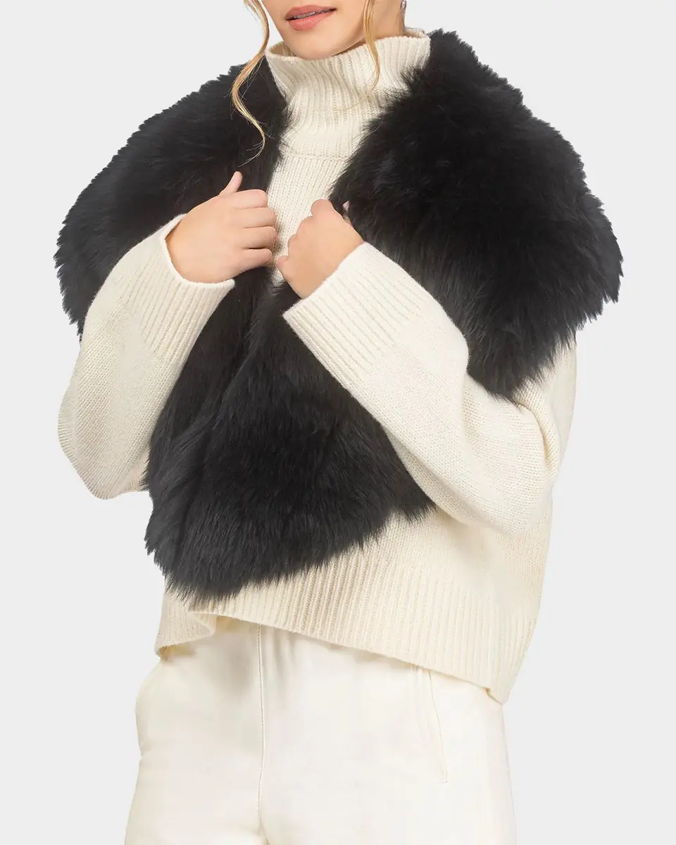 Gorski Merinillo Shearling Shawl | Thumbnail 5 Gorski Merinillo Shearling Shawl | Thumbnail 5