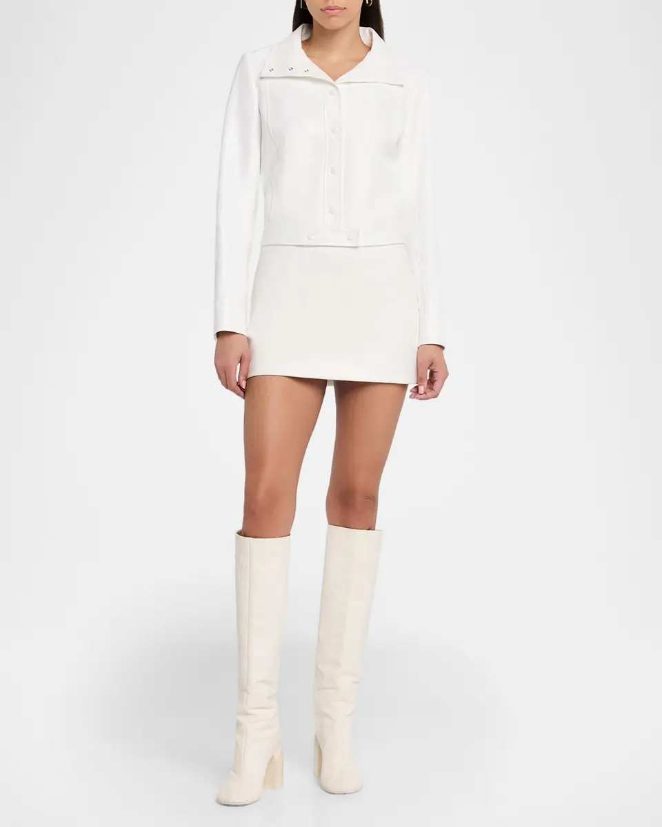 Courrèges Textured Vinyl Crop Jacket | Thumbnail 2 Courrèges Textured Vinyl Crop Jacket | Thumbnail 2