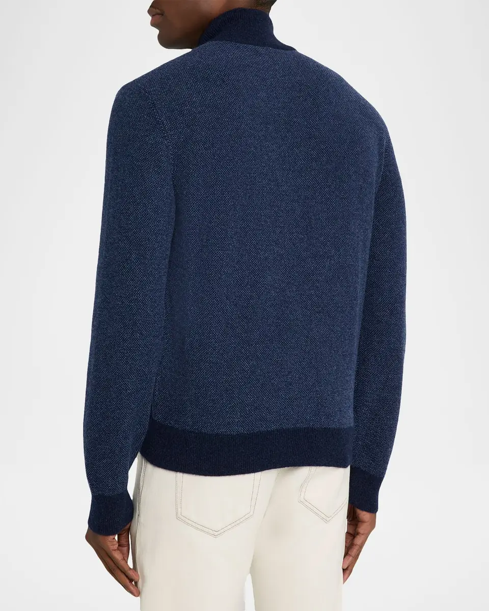 Ralph Lauren Purple Label Men's Birdseye Cashmere Quarter-Zip Sweater | Thumbnail 3 Ralph Lauren Purple Label Men's Birdseye Cashmere Quarter-Zip Sweater | Thumbnail 3
