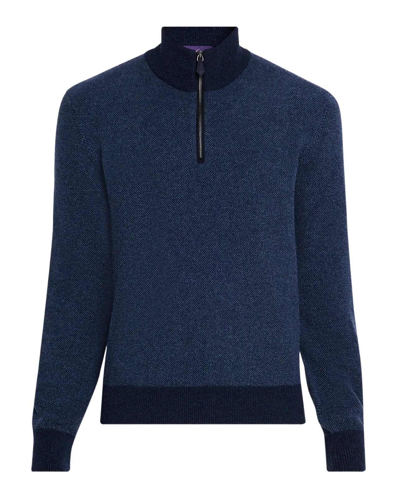 Men's Birdseye Cashmere Quarter-Zip Sweater