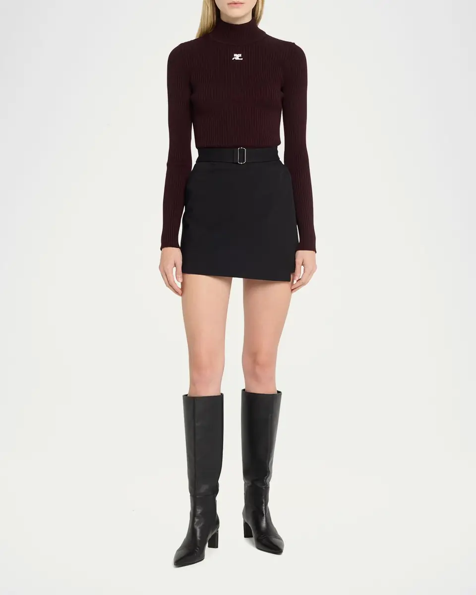 Courrèges Turtleneck Long-Sleeve Rib Sweater | Thumbnail 2 Courrèges Turtleneck Long-Sleeve Rib Sweater | Thumbnail 2