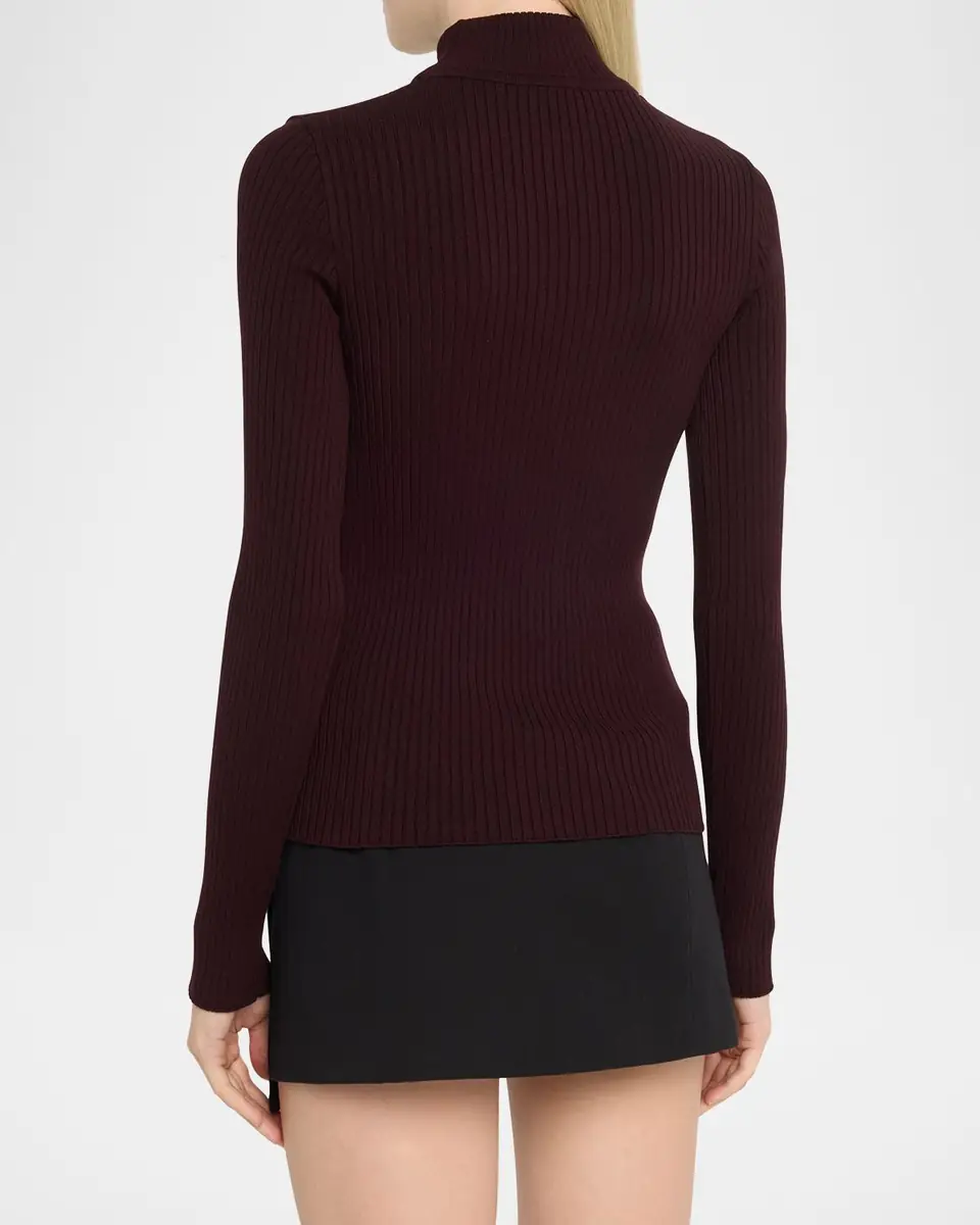 Courrèges Turtleneck Long-Sleeve Rib Sweater | Thumbnail 3 Courrèges Turtleneck Long-Sleeve Rib Sweater | Thumbnail 3