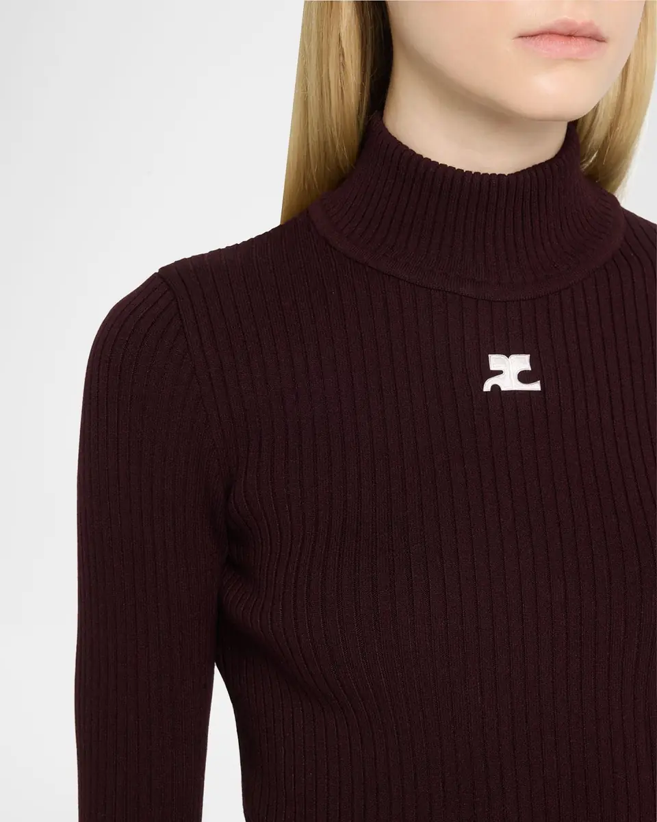 Courrèges Turtleneck Long-Sleeve Rib Sweater | Thumbnail 5 Courrèges Turtleneck Long-Sleeve Rib Sweater | Thumbnail 5