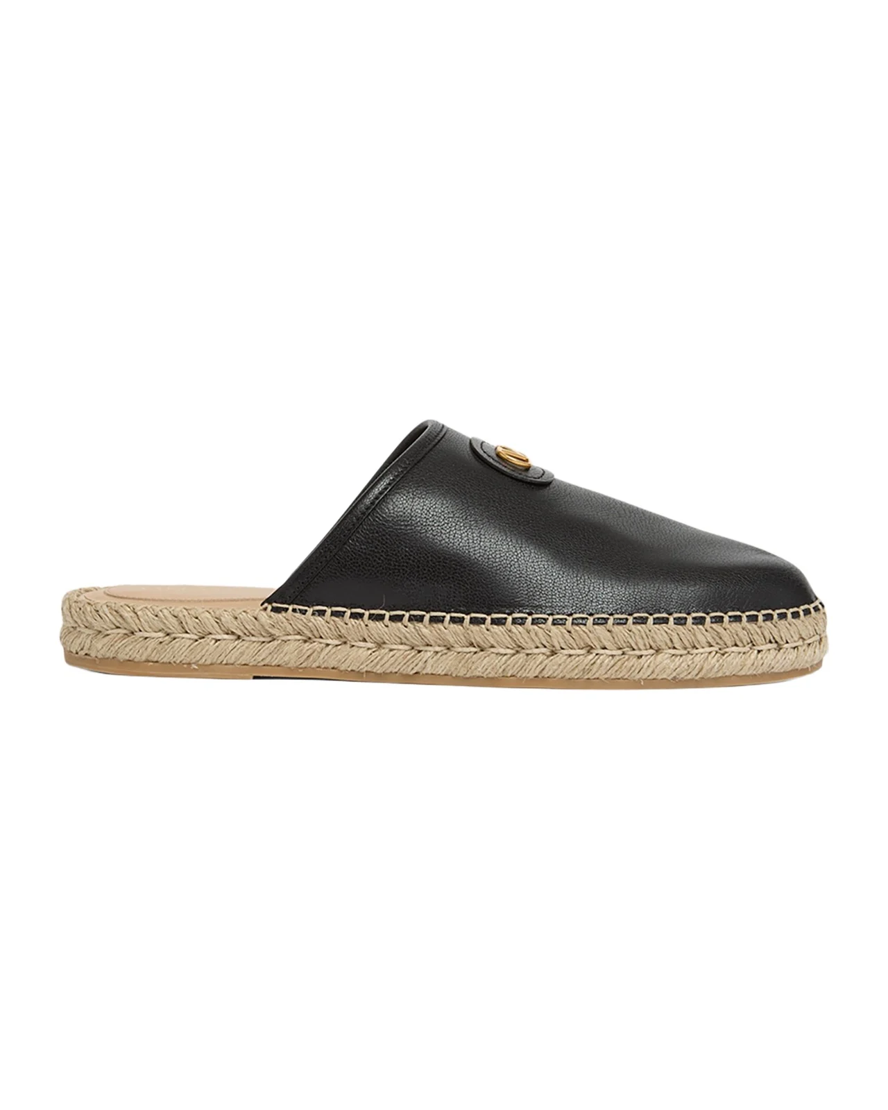Men's Leather Espadrille Mule Slides Men's Leather Espadrille Mule Slides