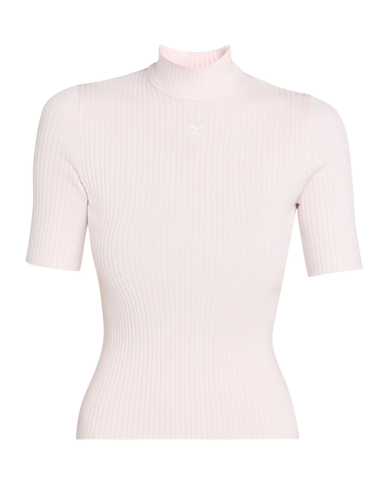Mock-Neck Short-Sleeve Rib Pullover Mock-Neck Short-Sleeve Rib Pullover