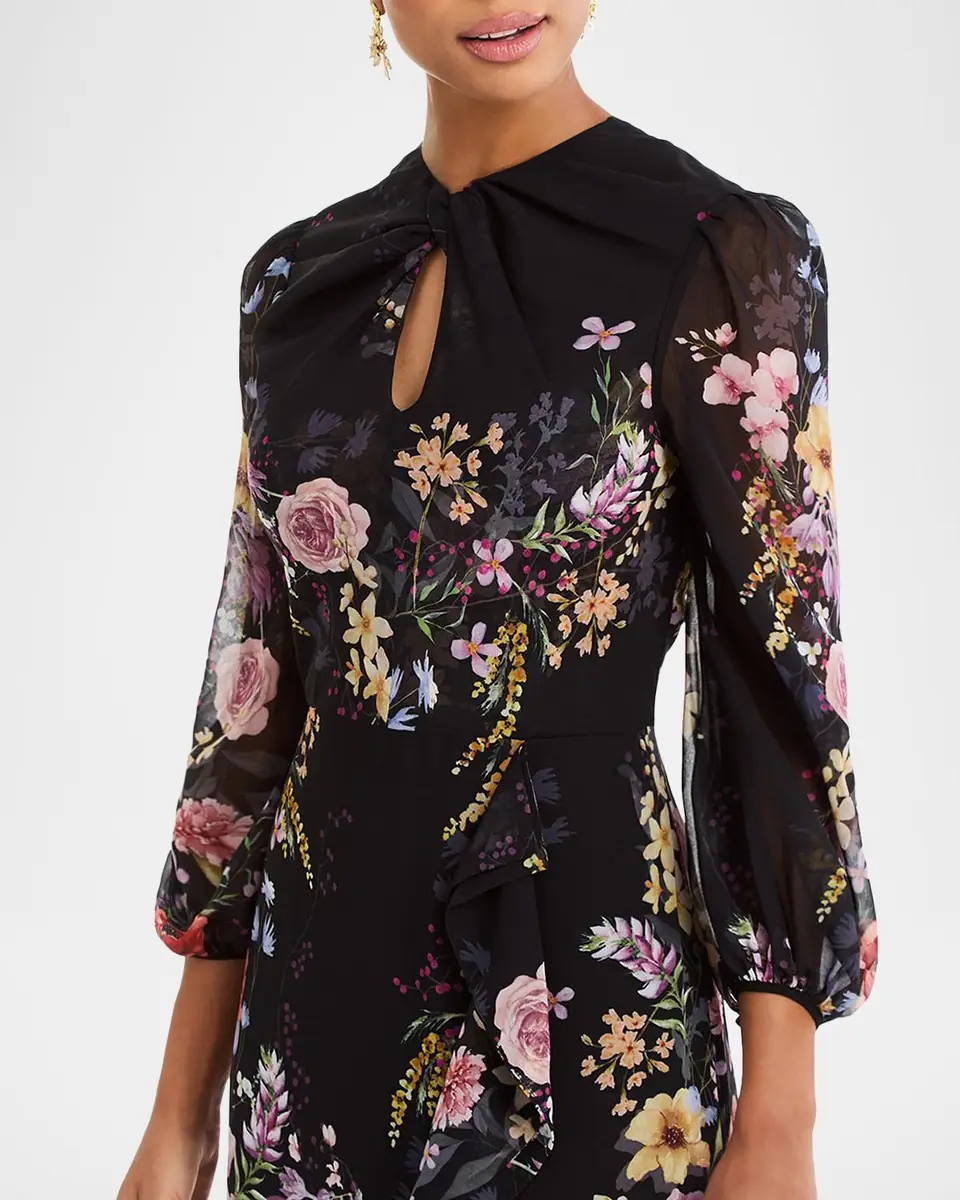 Mestiza New York Ophelia Draped Floral-Print Chiffon Gown | Thumbnail 5 Mestiza New York Ophelia Draped Floral-Print Chiffon Gown | Thumbnail 5