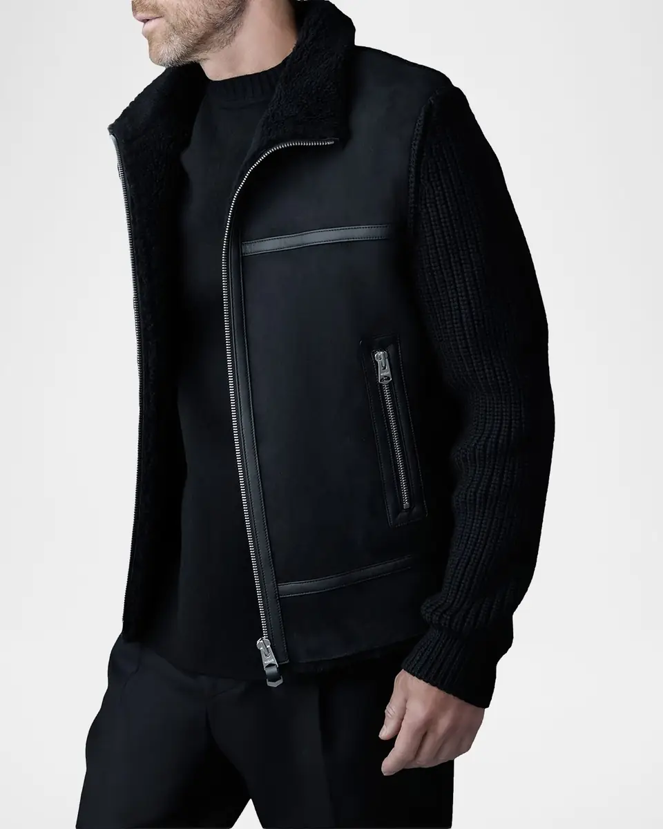 Mackage Men's Jonathan Mixed-Media Shearling Jacket | Thumbnail 5