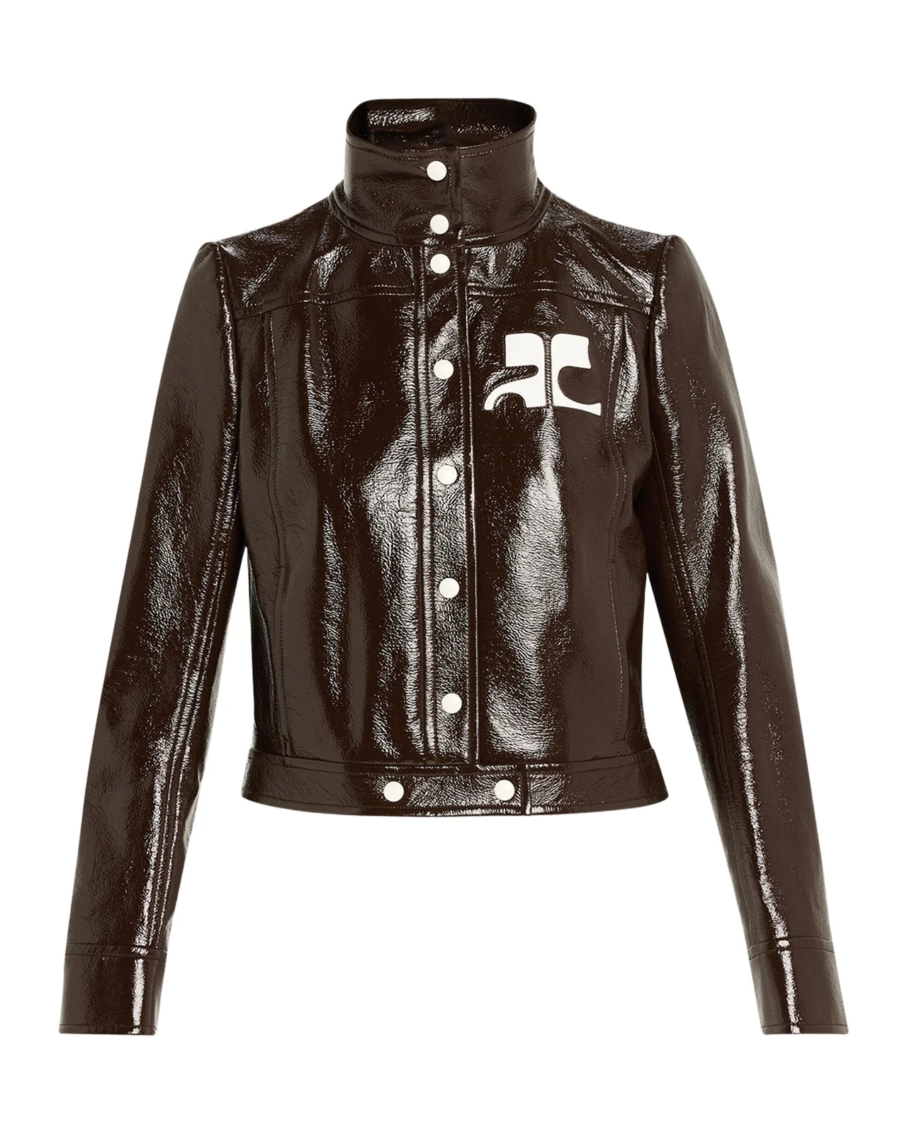 Textured Vinyl Crop Jacket
