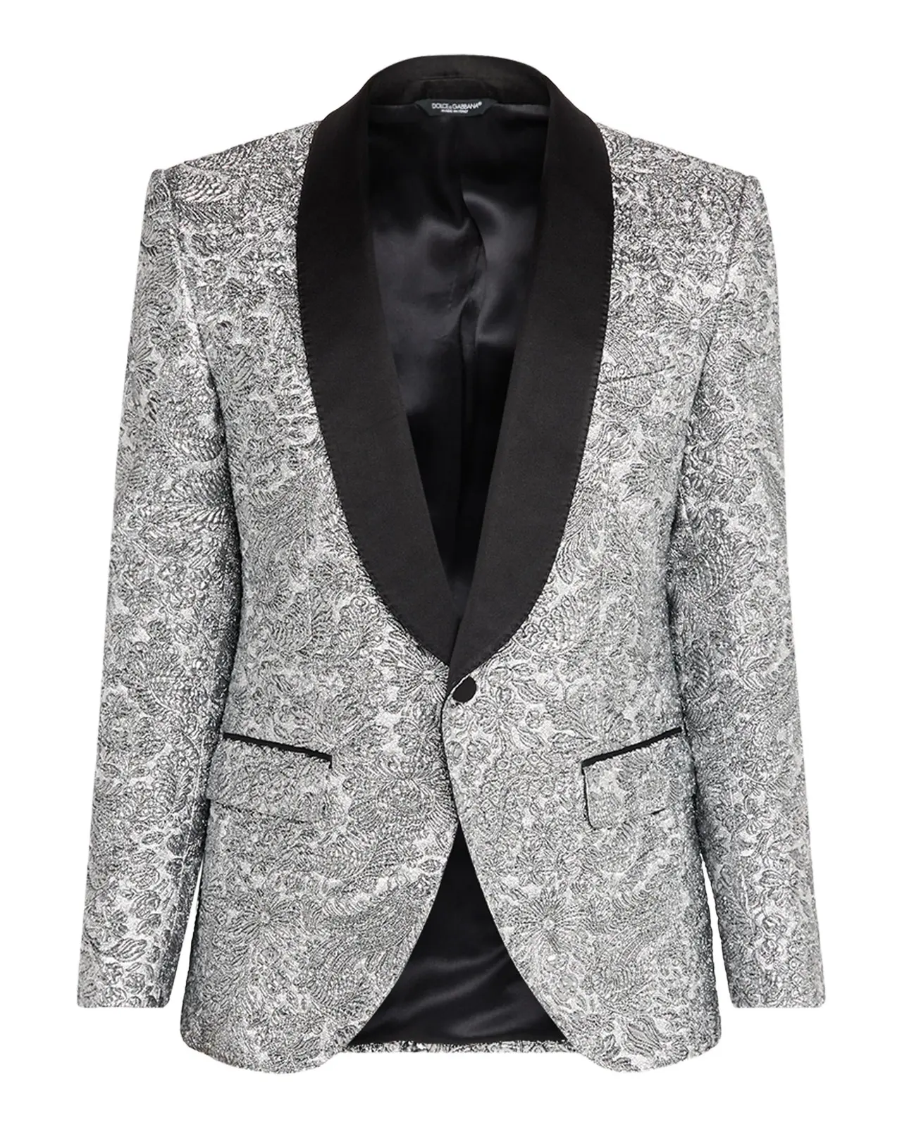 Men's Floral Lamé Single-Breasted Jacket