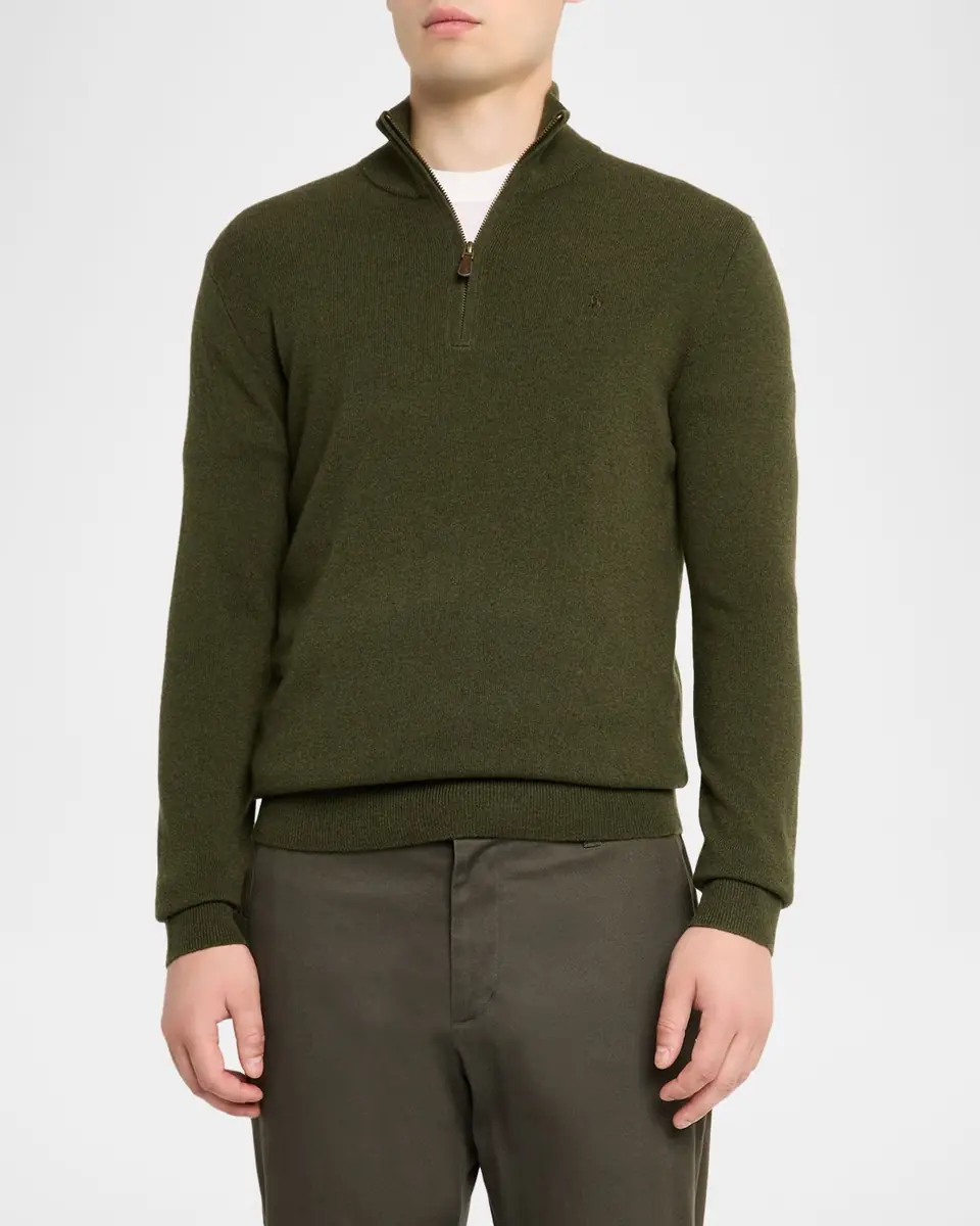 Polo Ralph Lauren Men's Wool Embroidered Pony Quarter-Zip Sweater | Thumbnail 4 Polo Ralph Lauren Men's Wool Embroidered Pony Quarter-Zip Sweater | Thumbnail 4