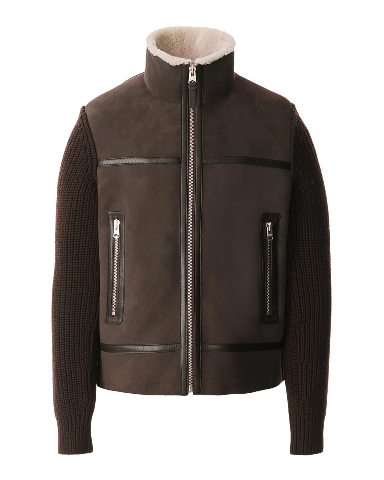 Men's Jonathan Mixed-Media Shearling Jacket