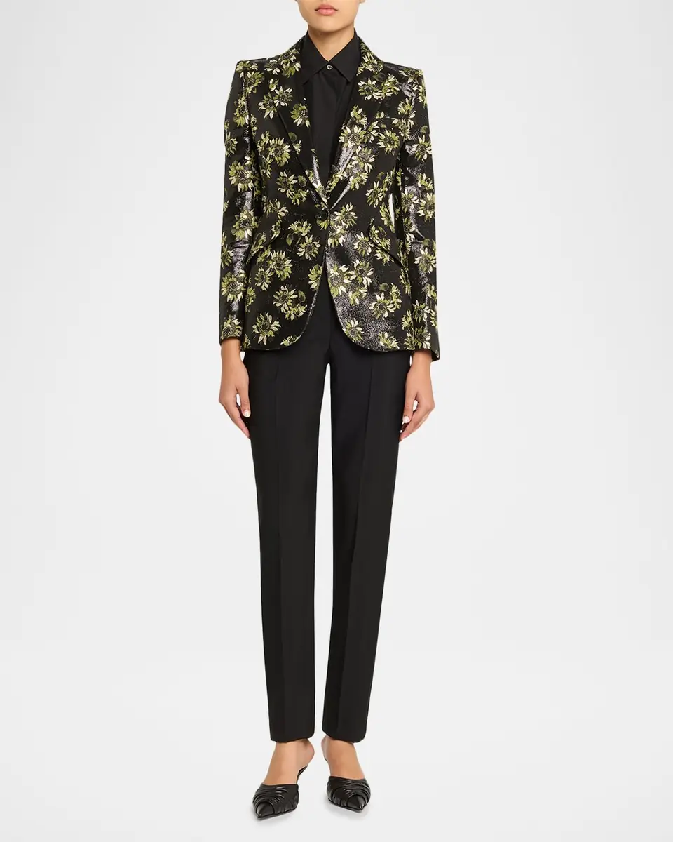 Alexander McQueen Lacquered Sunflower Single-Breasted Jacket | Thumbnail 2 Alexander McQueen Lacquered Sunflower Single-Breasted Jacket | Thumbnail 2