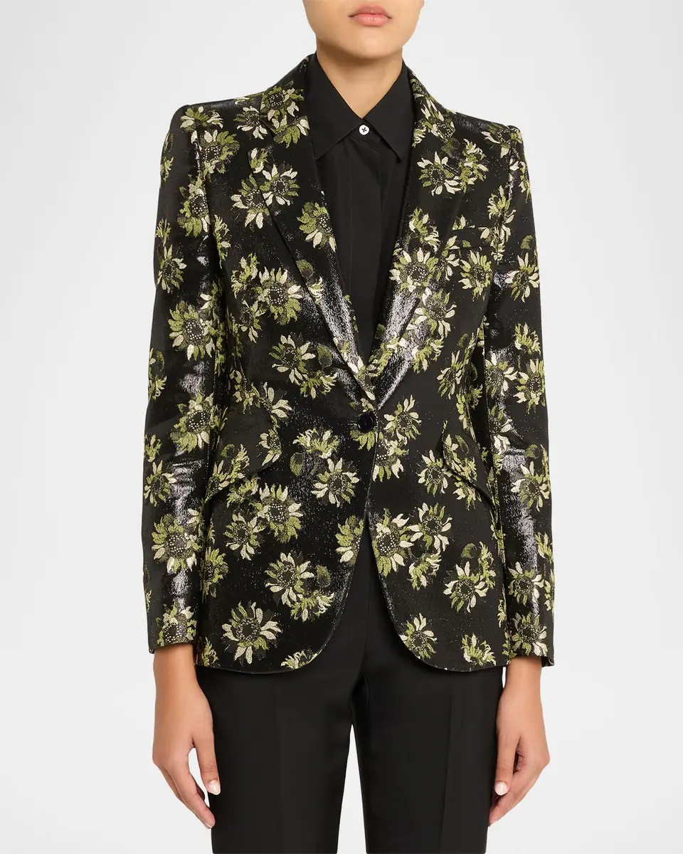 Alexander McQueen Lacquered Sunflower Single-Breasted Jacket | Thumbnail 4 Alexander McQueen Lacquered Sunflower Single-Breasted Jacket | Thumbnail 4